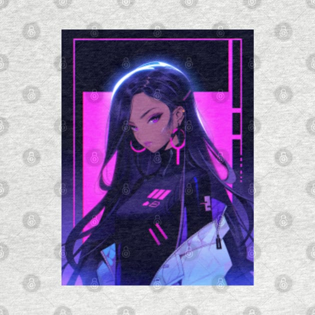 Beautiful Cyber Anime Girl by Juka